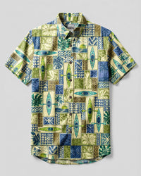 KAYAK LAGOON ADVENTURE PATCHWORK BUTTON-DOWN COLLAR SHIRT - TLNT2208263