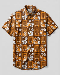 CORGI DOG TIKI HIBISCUS BUTTON-DOWN COLLAR SHIRT - TLTW0408262
