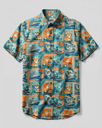 CORGI DOG CRUISE PATCHWORK BUTTON-DOWN COLLAR SHIRT - TLHG0408262