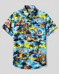 CORGI DOG ISLAND PATTERN BUTTON-DOWN COLLAR SHIRT  - TLNO3009264