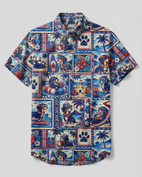 BEACH DAY DACHSHUND DOG BUTTON-DOWN COLLAR SHIRT - TLTW0508265