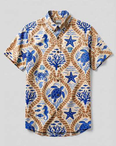 SALTWATER SYMPHONY BUTTON-DOWN COLLAR SHIRT - TYLN0408261