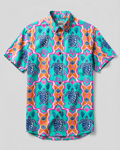 TURTLE OCEAN OASIS BUTTON-DOWN COLLAR SHIRT - TYLN0508264