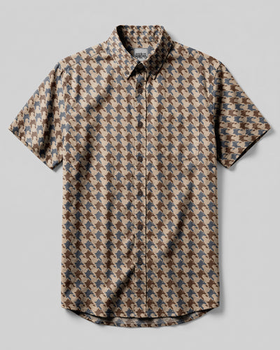 HOUNDSTOOTH WOLF BUTTON-DOWN COLLAR SHIRT - KMTM0810261