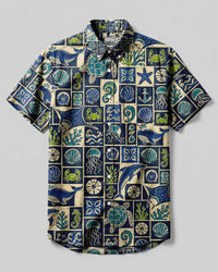 OCEAN MOSAIC BUTTON-DOWN COLLAR SHIRT - KMTM2506261