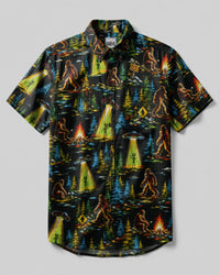 BIGFOOT ALIEN COSMIC WILDERNESS BUTTON-DOWN COLLAR SHIRT - TLTW2507263