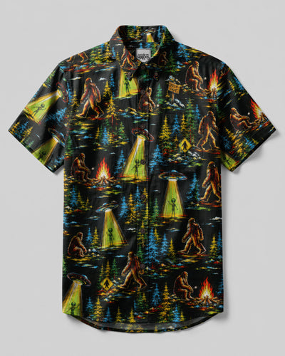 BIGFOOT ALIEN COSMIC WILDERNESS BUTTON-DOWN COLLAR SHIRT - TLTW2507263