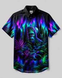 BIGFOOT UNDER THE AURORA SKY BUTTON-DOWN COLLAR SHIRT - TLTW2407266