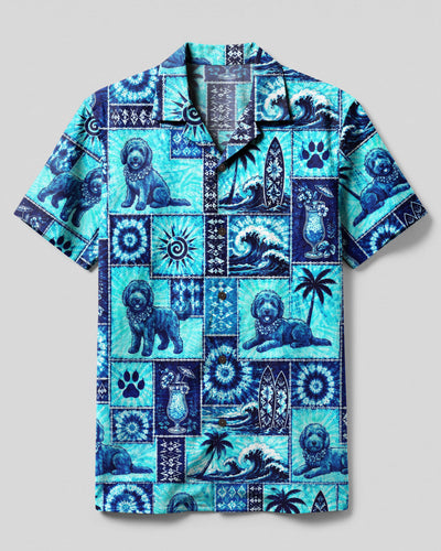 GOLDEN DOODLE DOG ISLAND PATCHWORK CAMP SHIRT - TLNO1708264