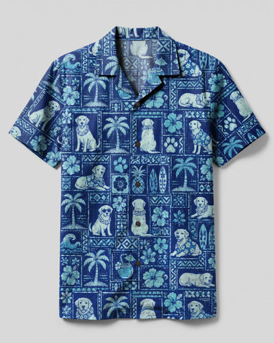 ALOHA LABRADOR DOG PATCHWORK CAMP SHIRT - TLNO1408263