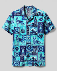 GERMAN SHEPHERD DOG ISLAND PATCHWORK CAMP SHIRT - TLNO1408256