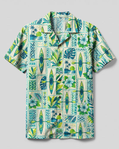 TROPICAL KAYAK PATCHWORK CAMP SHIRT - TLNO2508263