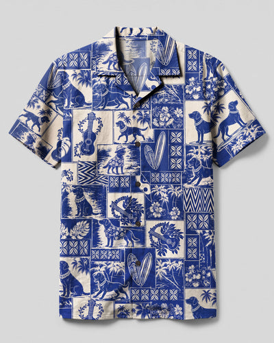 VINTAGE BEACH LABRADOR DOG CAMP SHIRT - TLNO2408266