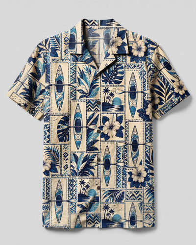 TROPICAL KAYAK PATCHWORK CAMP SHIRT - TLNO0608263