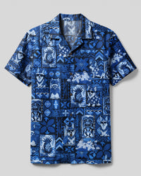 TIKI CORGI DOG  PATCHWORK CAMP SHIRT - TLNO0408262