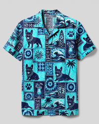FRENCH BULLDOG ISLAND PATCHWORK CAMP SHIRT - TLNO3107265