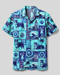 AUSTRALIAN SHEPHERD DOG ISLAND PATCHWORK CAMP SHIRT - TLNO2807263