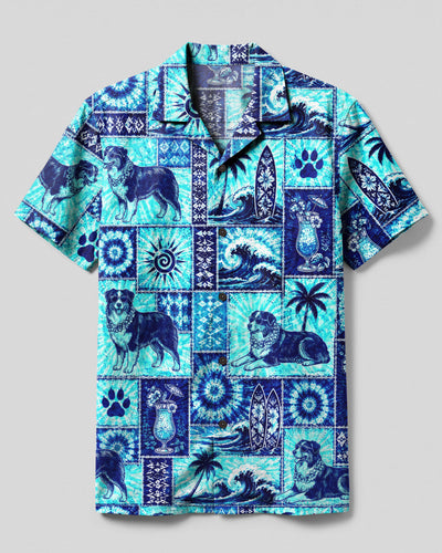 AUSTRALIAN SHEPHERD DOG ISLAND PATCHWORK CAMP SHIRT - TLNO2807263