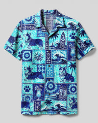 CORGI DOG ISLAND PATCHWORK CAMP SHIRT - TLNO2707262