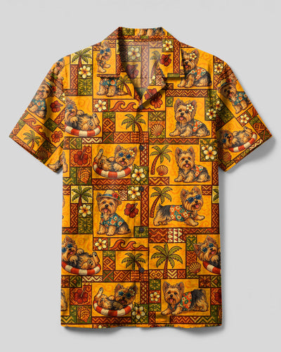ALOHA YORKIE DOG PARADISE CAMP SHIRT - TLTW1708265