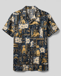 VINTAGE LABRADOR DOG LAGOON PATCHWORK CAMP SHIRT - TLTW0309267