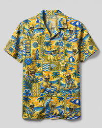 SUNSET ISLAND FRENCH BULLDOG PATCHWORK CAMP SHIRT - TLTW1908267