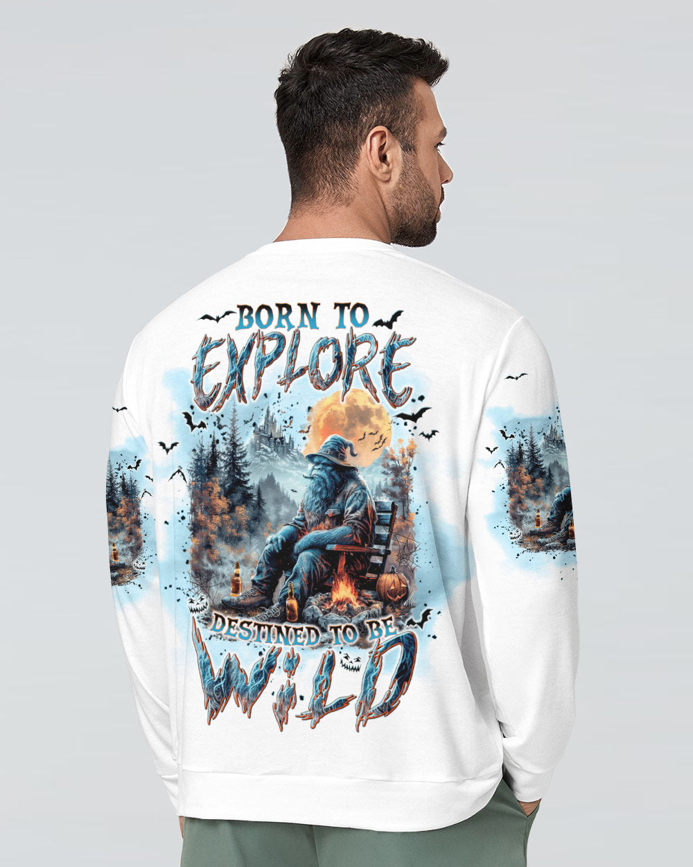 BORN TO EXPLORE DESTINED TO BE WILD BIGFOOT HALLOWEEN ALL OVER PRINT - TLNT1609244