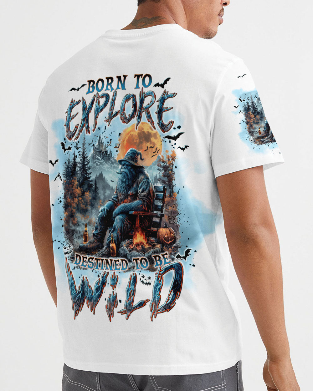 BORN TO EXPLORE DESTINED TO BE WILD BIGFOOT HALLOWEEN ALL OVER PRINT - TLNT1609244