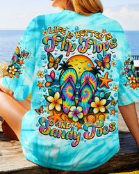 LIFE IS BETTER IN FLIP-FLOPS AND SANDY TOES ALL OVER PRINT   - TLNO0206253
