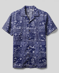 SEASIDE DACHSHUND DOG MOSAIC CAMP SHIRT - TLTW0708261