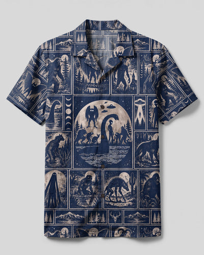 MOONLIT CRYPTID WILDERNESS MOSAIC CAMP SHIRT - TLTW2109267