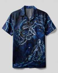SEA TURTLE IN WAVES UNDERSEA CAMP SHIRT    - TLHG1706264