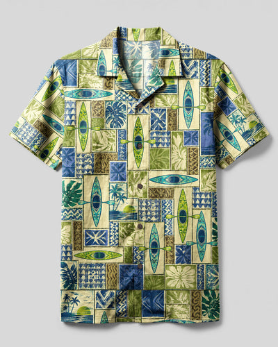 KAYAK LAGOON ADVENTURE PATCHWORK CAMP SHIRT - TLNT2208264