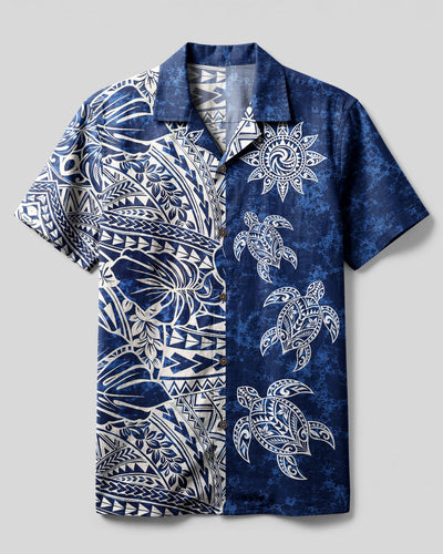 TRIBAL TROPICAL SEA TURTLE CAMP SHIRT  - TLNT1409262
