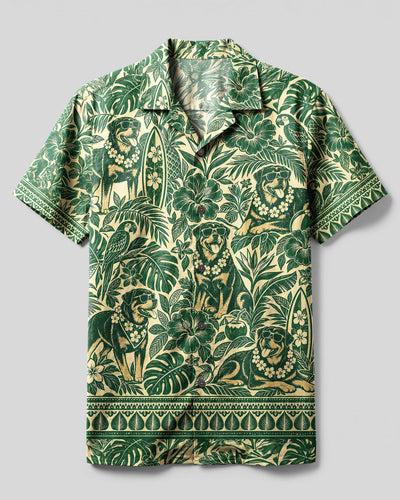 ROTTWEILER TROPICAL BOTANICAL TOILE CAMP SHIRT  - TLNT1709267