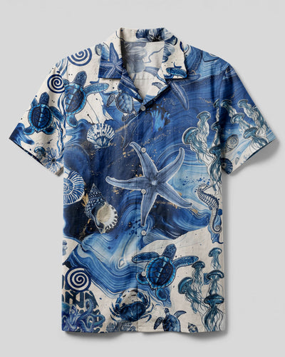 AZURE OCEAN LIFE CAMP SHIRT - TYLN3107261