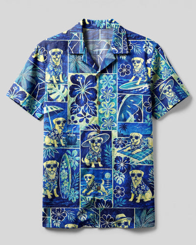 ROTTWEILER LAGOON PATCHWORK CAMP SHIRT  - TLNT1209266
