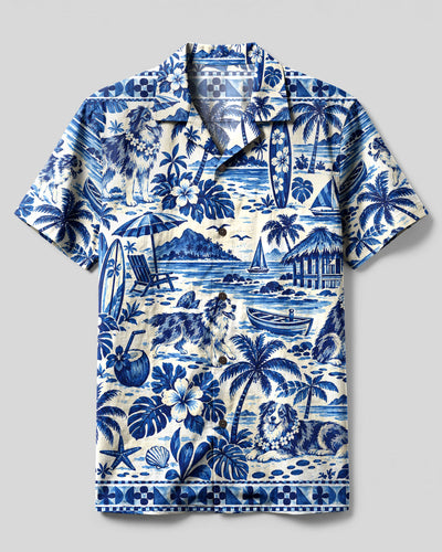 AUSTRALIAN SHEPHERD ISLAND TOILE CAMP SHIRT - TLHG1509262