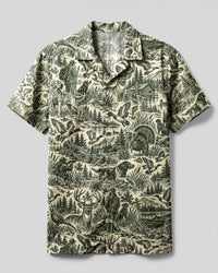 VINTAGE HUNTING NATURE TOILE PATTERN CAMP SHIRT - TLNT2209262