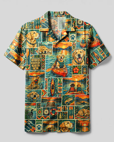LABRADOR DOG KAYAKING LAKE DAY CAMP SHIRT - TLNT2109263