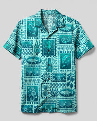 COASTAL OCEAN MOSAIC CAMP SHIRT - TYLN0608262
