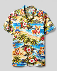 ALOHA CORGI PARADISE CAMP SHIRT - YHLN2909262
