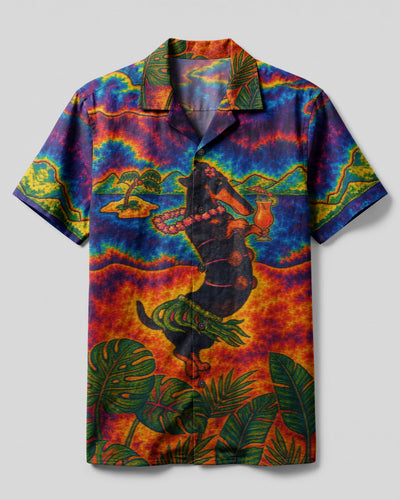 TROPICAL DACHSHUND COCKTAIL PARADISE CAMP SHIRT - RI1008262