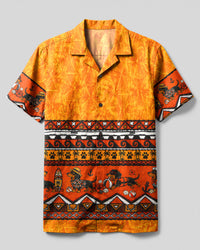 VIBRANT TROPICAL DACHSHUND DOG CAMP SHIRT - TLHG0308265