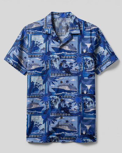 TROPICAL CRUISING PATCHWORK CAMP SHIRT - TLTW0808261