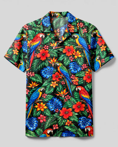TROPICAL PARROT PARADISE CAMP SHIRT - YHLN0210263