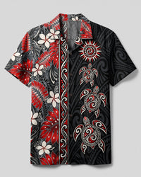 TROPICAL TRIBAL SEA TURTLE CAMP SHIRT  - TLTW1409261