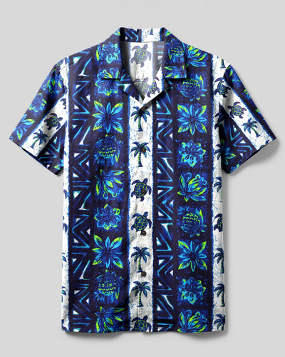 TROPICAL TURTLE BATIK STRIPE CAMP SHIRT - TLHG2907261