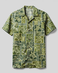TRIBAL OCEAN TURTLE PATCHWORK CAMP SHIRT - TLHG2008267