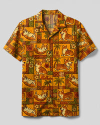 ALOHA CORGI DOG PARADISE CAMP SHIRT - TLTW2707262